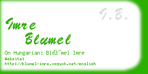 imre blumel business card